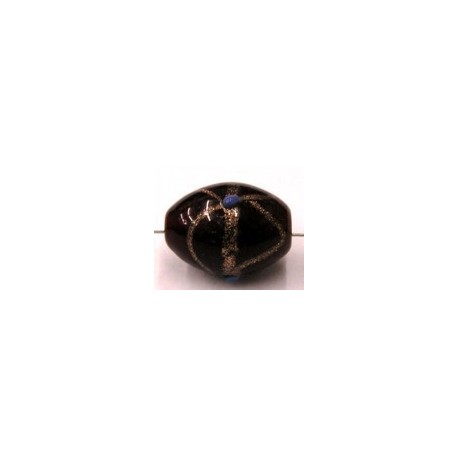 glaskraal ovaal 19x15mm rood goudband p.st