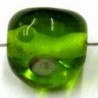 glaskr. driehoek 10x11mm groen/roosjes 5st