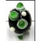 glaskraal pukkels 13mm zwart groen/witte ogen 5st