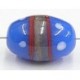 glaskraal 20x14mm blauw goudkl.band wit 5st