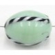 glaskraal 20x14mm l.groen m.w/zw. strepen 5st