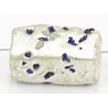 glaskr.22x11mm silverfoil blauwe spikkels 5st