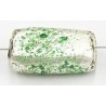 glaskr.22x12x8mm silverfoil groene spikkels 2st