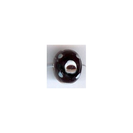 glaskr. 7x8mm antraciet/witte stip 25stuks