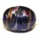 Glaskraal ca17mm ovaal blauw met bloemen 10st