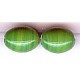 Glaskraal ca12mm ovaal groen/witte strepen 25st