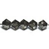 Facetkraal 4mm konisch black diamond chroom 50st.