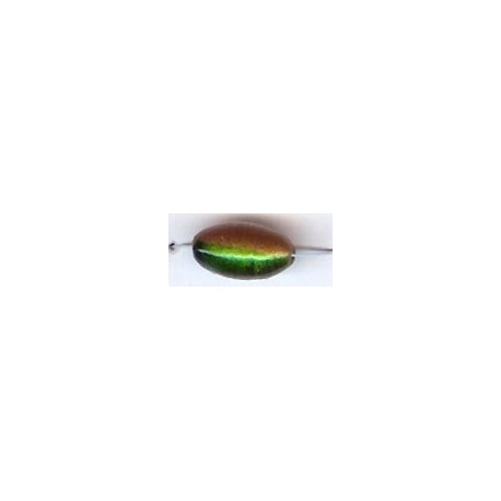 Glaskraal 16x8mm goud/groen metallic 25stuks