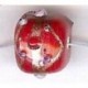 Glaskraal blokje 11mm rood/goud 10st