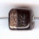 Glaskraal blokje 10x8mm zwart/goud 25st