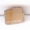 Glaskraal blokje 10x8mm zalm/goud 25st