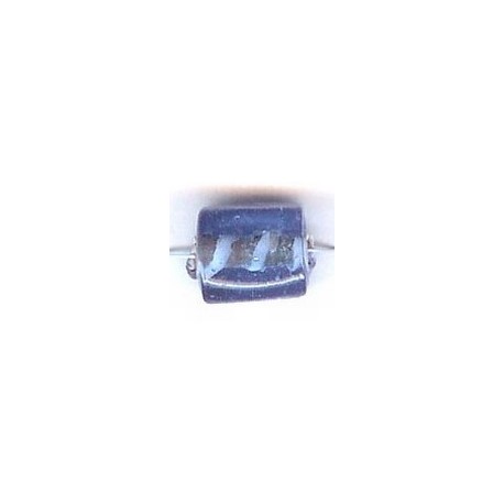 Glaskraal blokje 12x10mm transp blauw 10st