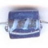 Glaskraal blokje 12x10mm transp blauw 10st
