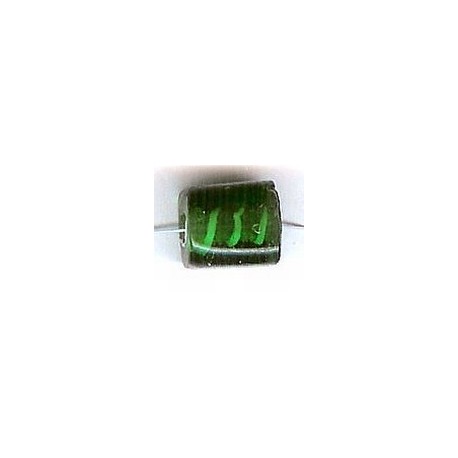 Glaskraal blokje 12x10mm transp groen 10st