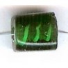 Glaskraal blokje 12x10mm transp groen 10st
