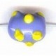 Glaskraal ovaal 11mm spikkels blauw/geel 25st