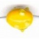 Glaskraal ovaal 11mm spikkels geel/groen 25st