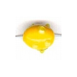 Glaskraal ovaal 11mm spikkels geel/groen 25st
