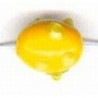 Glaskraal ovaal 11mm spikkels geel/groen 25st