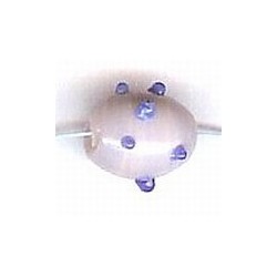 Glaskraal ovaal 11mm spikkels mauve/blauw 25st