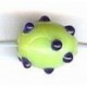 Glaskraal ovaal 11mm spikkels groen/blauw 25st