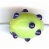 Glaskraal ovaal 11mm spikkels groen/blauw 25st