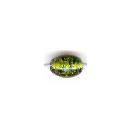 Glaskraal ovaal 12m groen silverfoil 25st