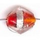 Glaskraal 11mm oranjerood silverfoil 25st