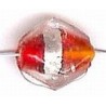 Glaskraal 11mm oranjerood silverfoil 25st