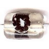 Glaskraal rechthoek 15x10mm zwarte bloem 5st