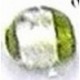 Glaskraal rond 9mm geelgroen silverfoil 10st
