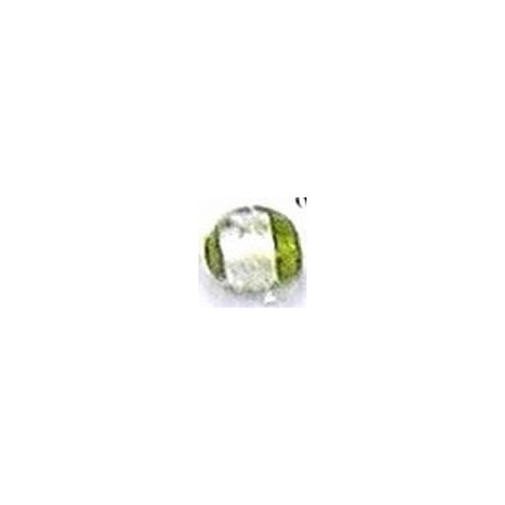 Glaskraal rond 9mm geelgroen silverfoil 10st