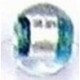 Glaskraal rond 9mm turkoois silverfoil 10st