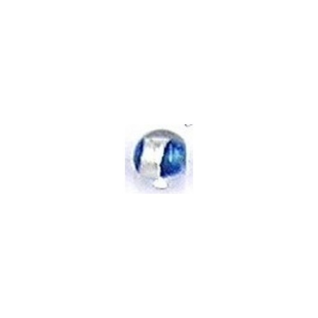 Glaskraal rond 9mm helblauw silverfoil 10st