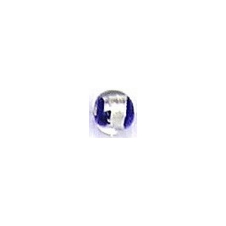 Glaskraal rond 9mm pruisisch blauw silverfoil 10st