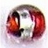 Glaskraal rond 9mm rood silverfoil 10st