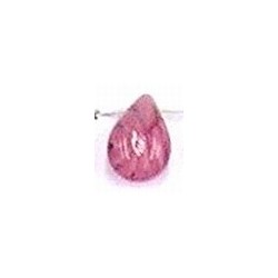 Glaskraal druppel ca. 15mm transp/rose 5st