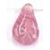 Glaskraal druppel ca. 23mm transp/rose p.st