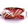 Glaskraal 21x10mm wit/rood bewerkt 5st