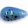 Glaskraal druppel 18mm aqua met spikkels 5st
