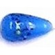 Glaskraal druppel 18mm blauw met spikkels 5st