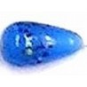 Glaskraal druppel 18mm blauw met spikkels 5st