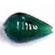 Glaskraal druppel 18mm d.groen met spikkels 5st