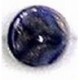 Glaskraal schijf 14mm blauw/wit/goud 5st