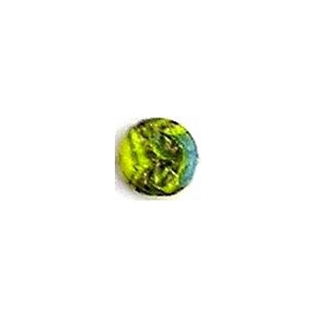 Glaskraal schijf 17mm geel/blauw/goud p.st