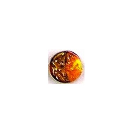 Glaskraal schijf 17mm oranje/geel/goud p.st