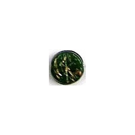 Glaskraal schijf 17mm groen/goud p.st