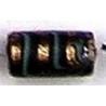 Glaskraal ton 21mm d.lila/goud p.st
