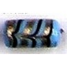Glaskraal ton 21mm turkoois/goud p.st