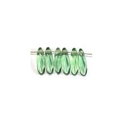 Glasdruppel 3x10mm transp groen 50st.